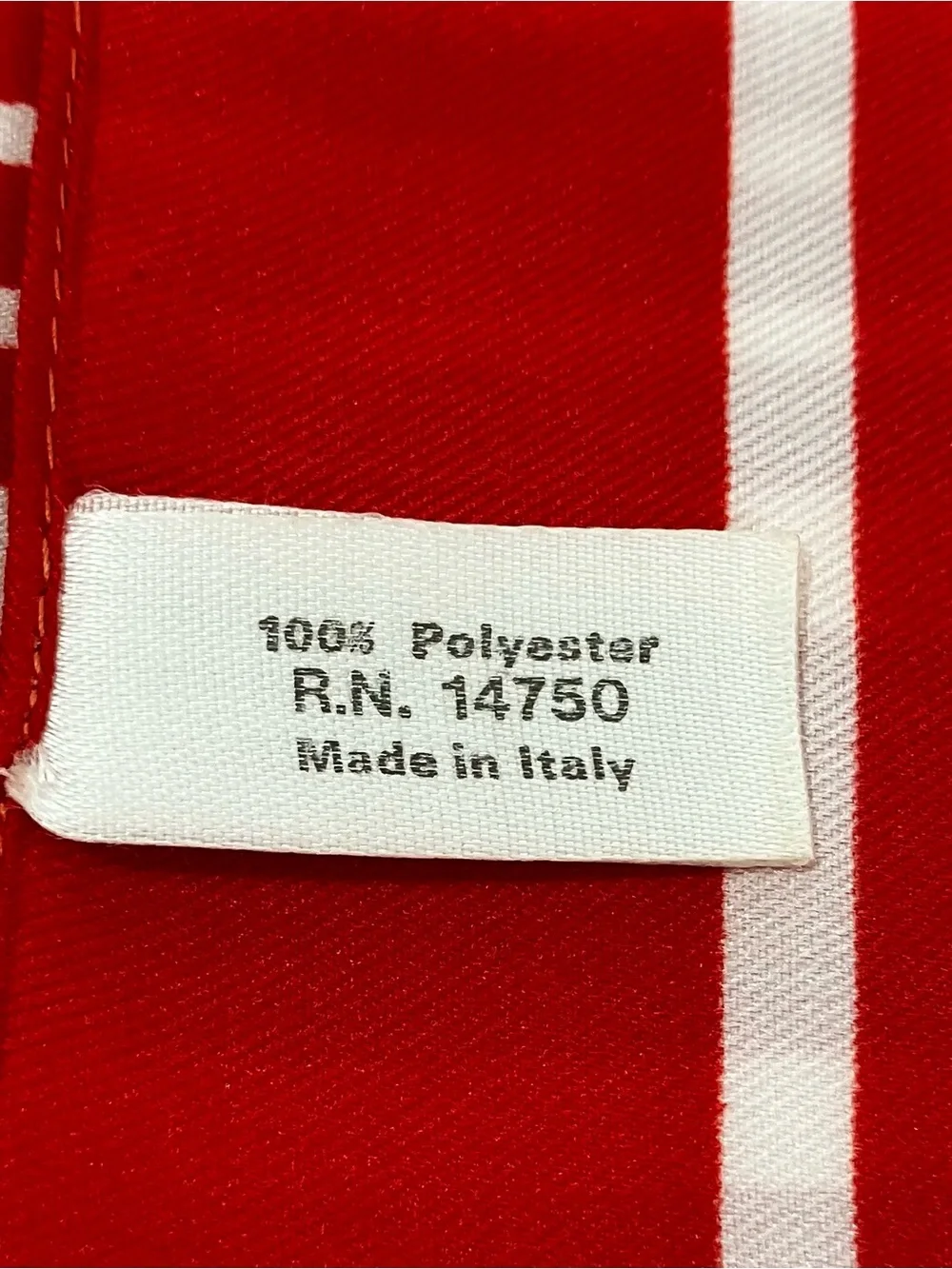 70s Red and White Striped Square Scarf